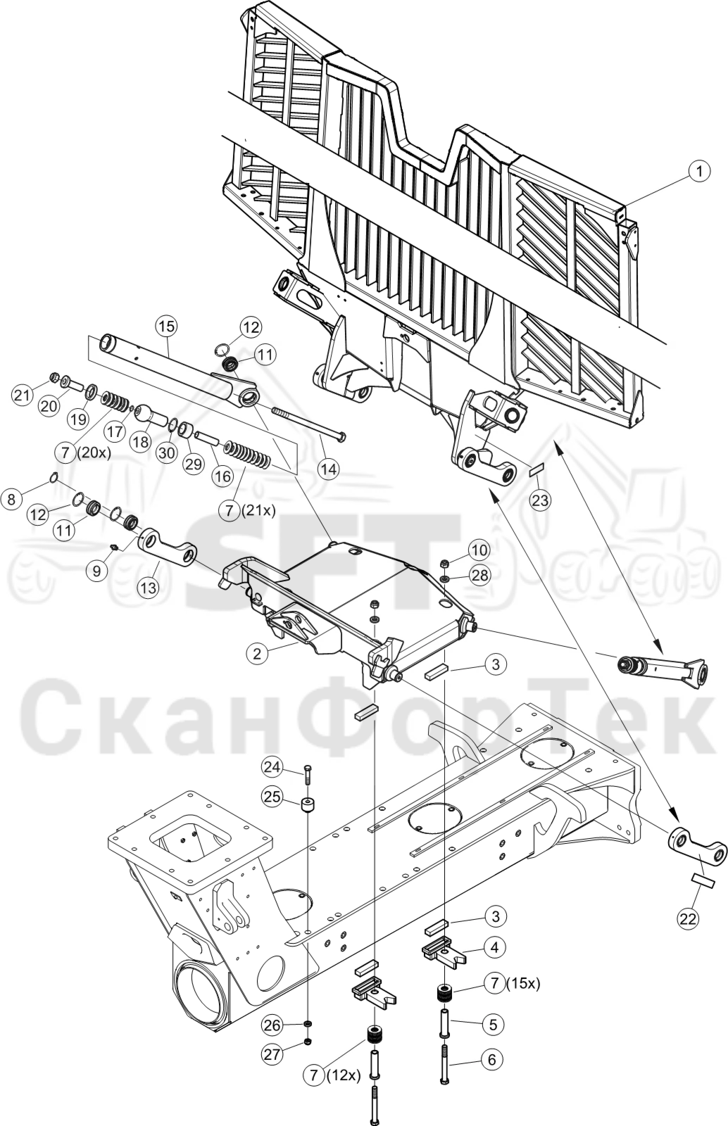 Схема: Гидравлическая перемещаемая решётка 8350000561-
