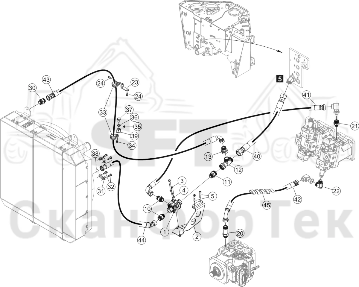 Схема: Охлаждение смазочного масла для гидравлических систем SSG