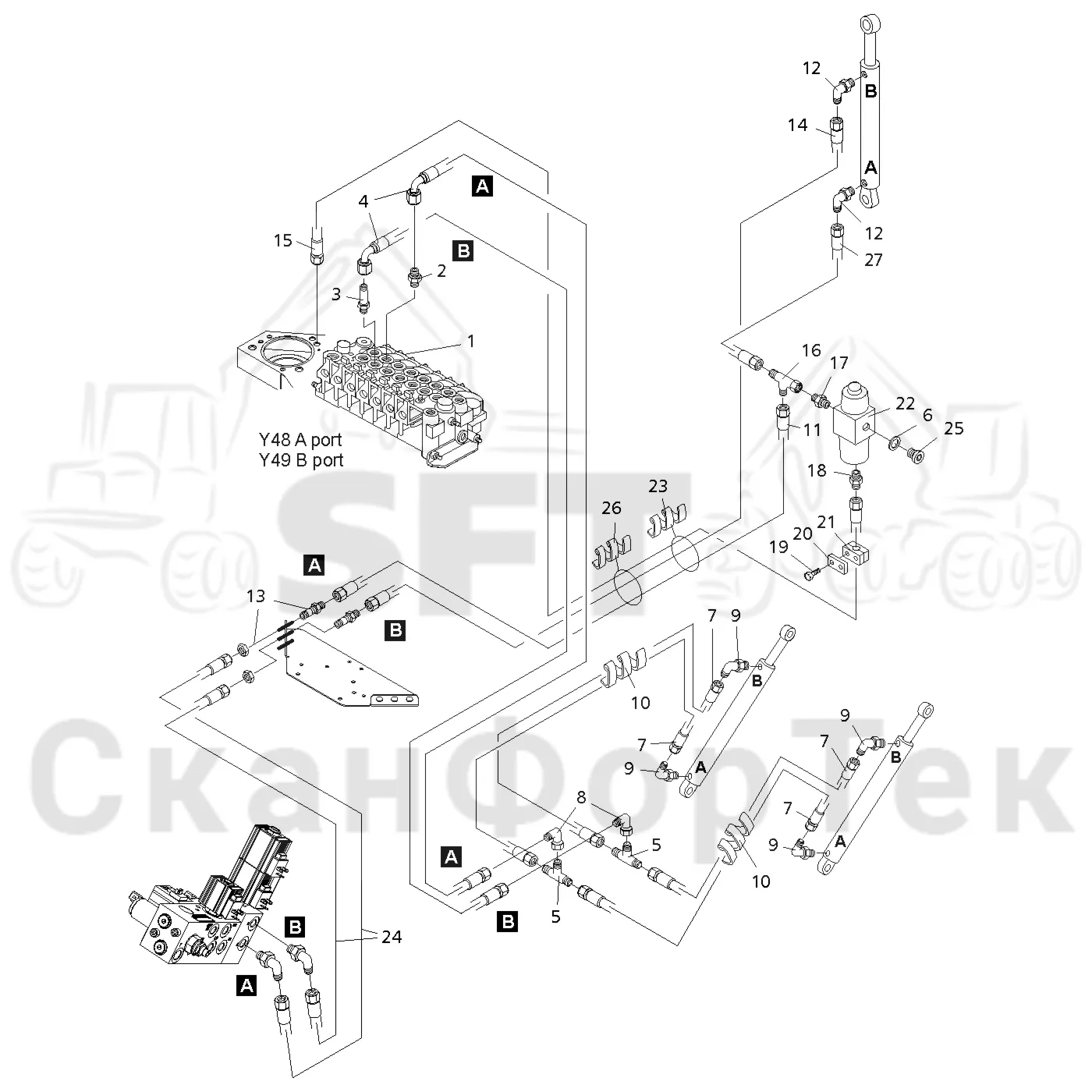 Схема: Gate expanding hydraulics