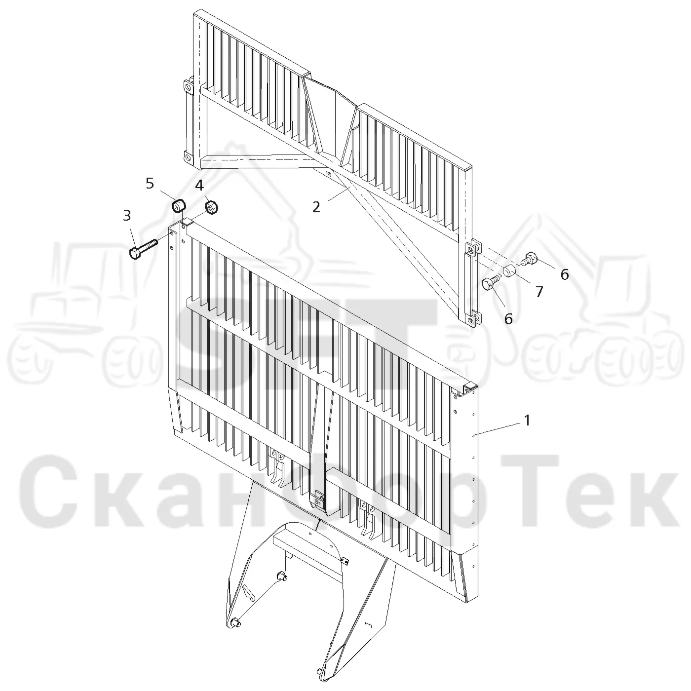 Схема: Gate hydraulic expanding · Заслонка