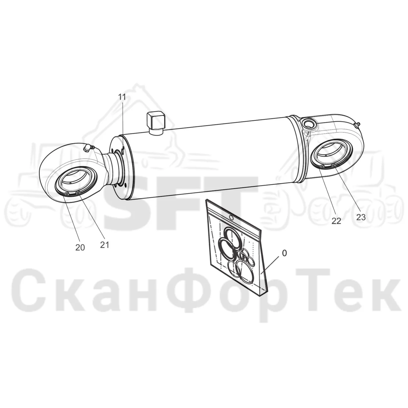 Схема: Оборудование наклона · Цилиндр наклона