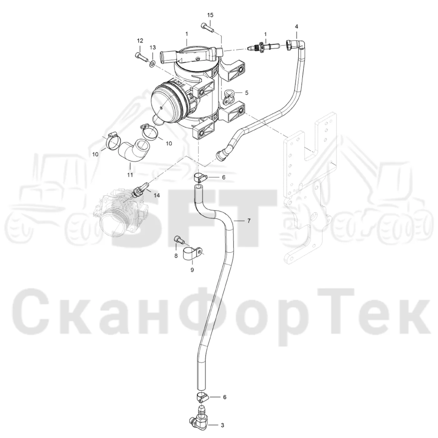 Схема: Сапун картера (49AWF D70631-)