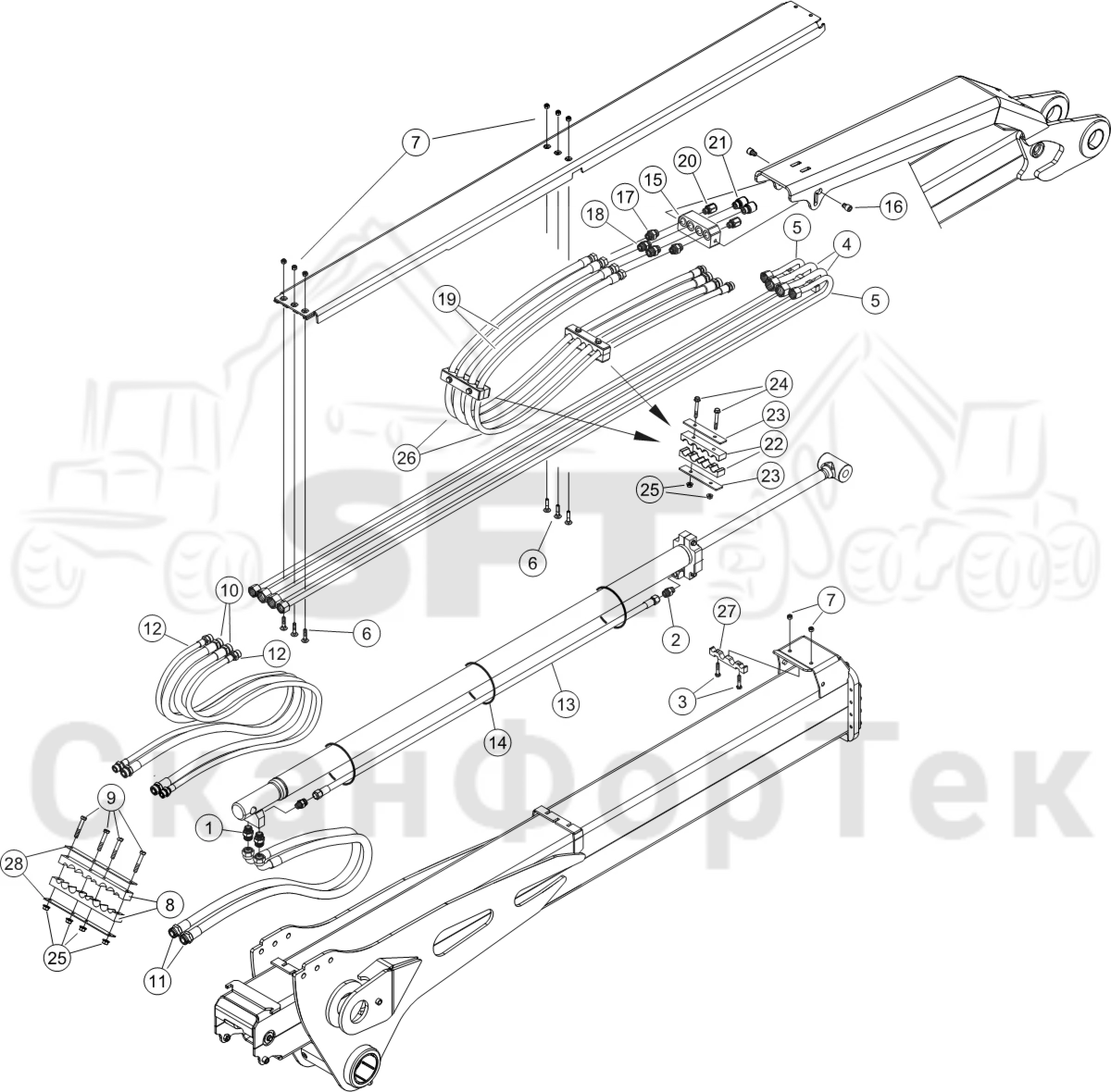 Схема: Трубы и шланги/Smart Crane 8450010391-