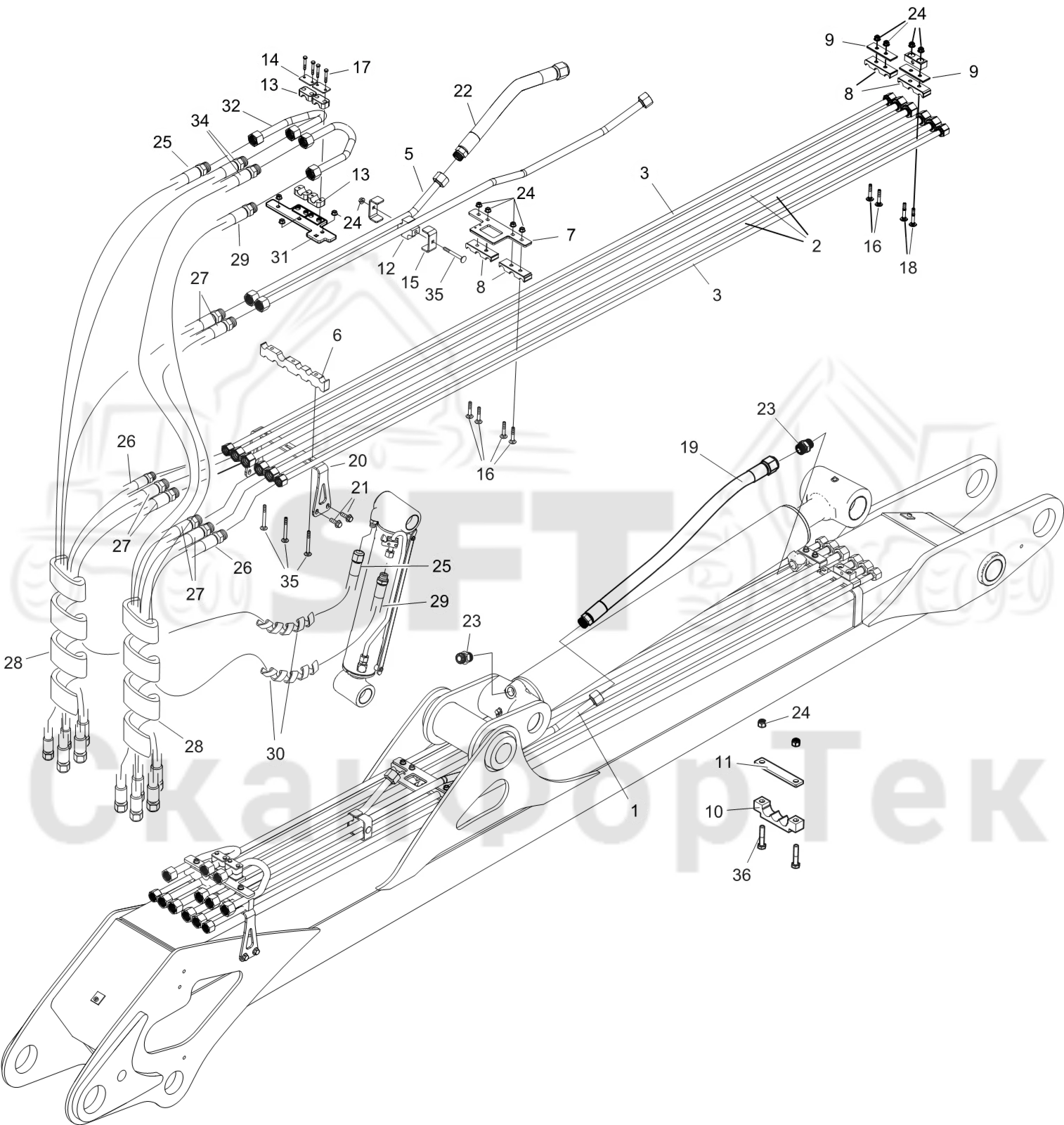 Схема: Трубы и шланги/Smart Crane