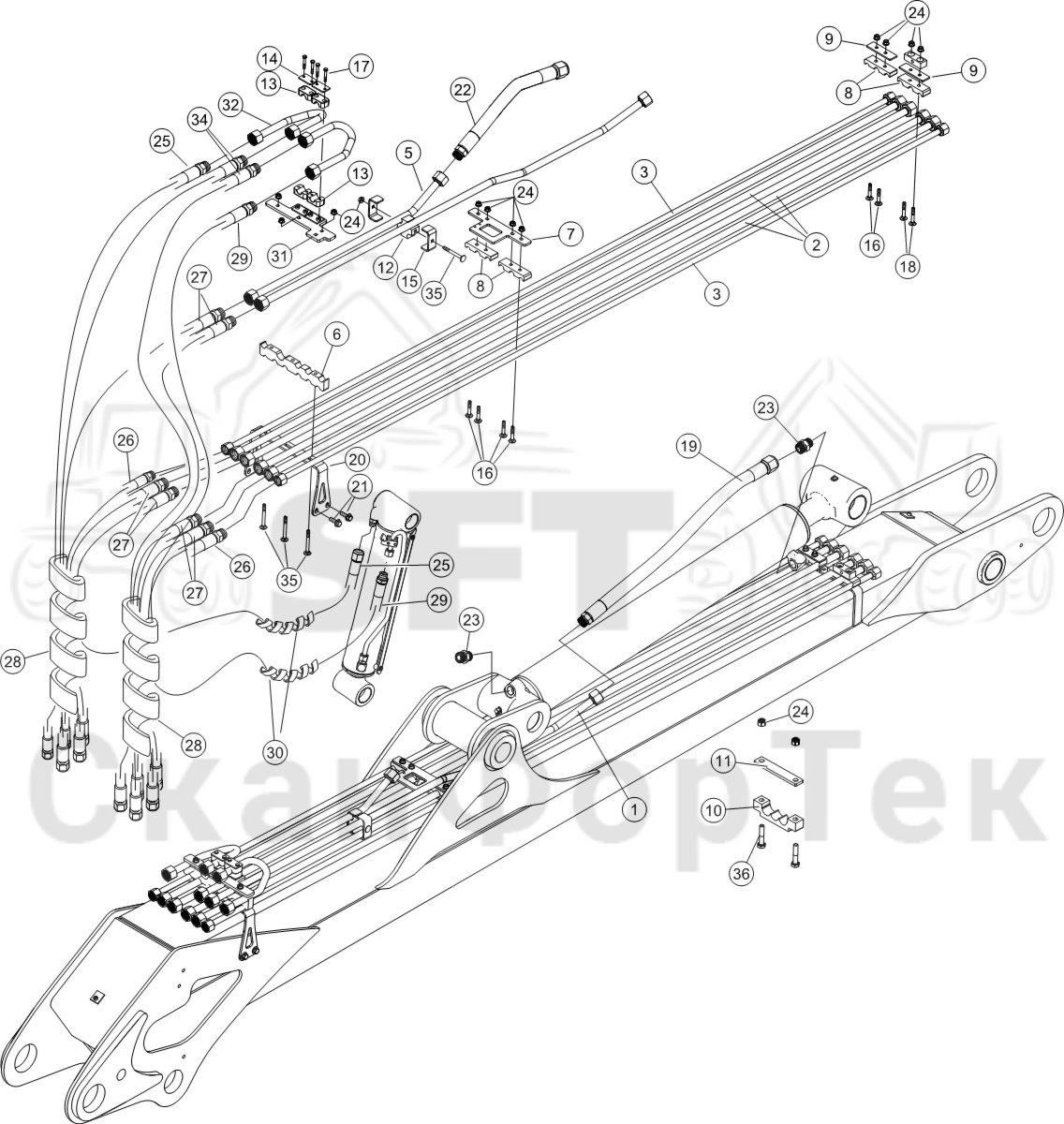 Схема: Трубы и шланги/Smart Crane 8550033741-
