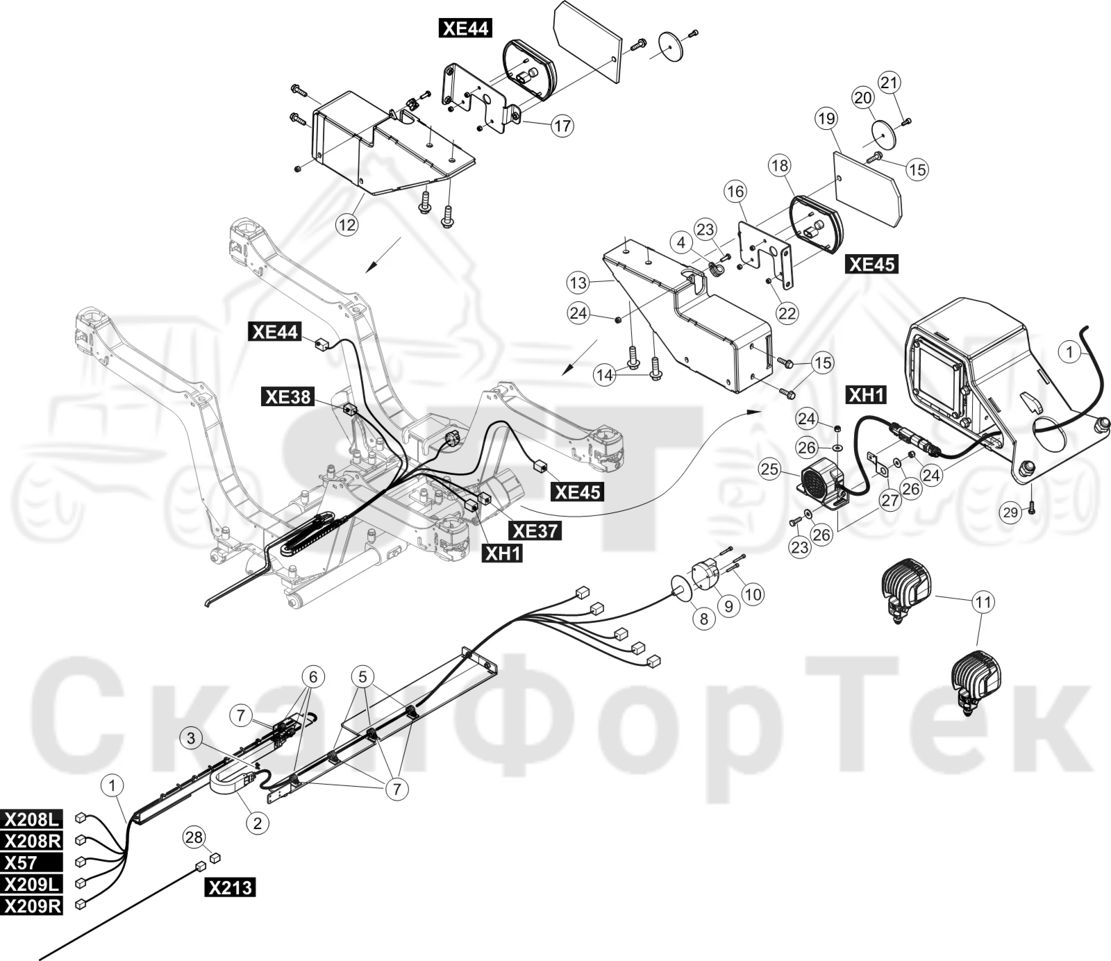 Схема: Комплект электрооборудования Расширяемый Коник, Комплект расширения