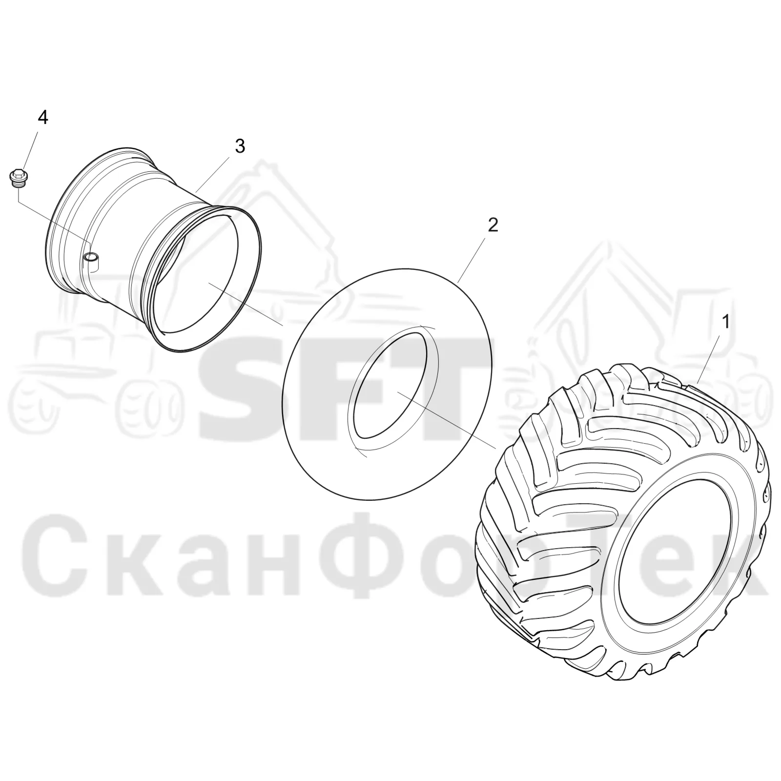 Схема: колесо