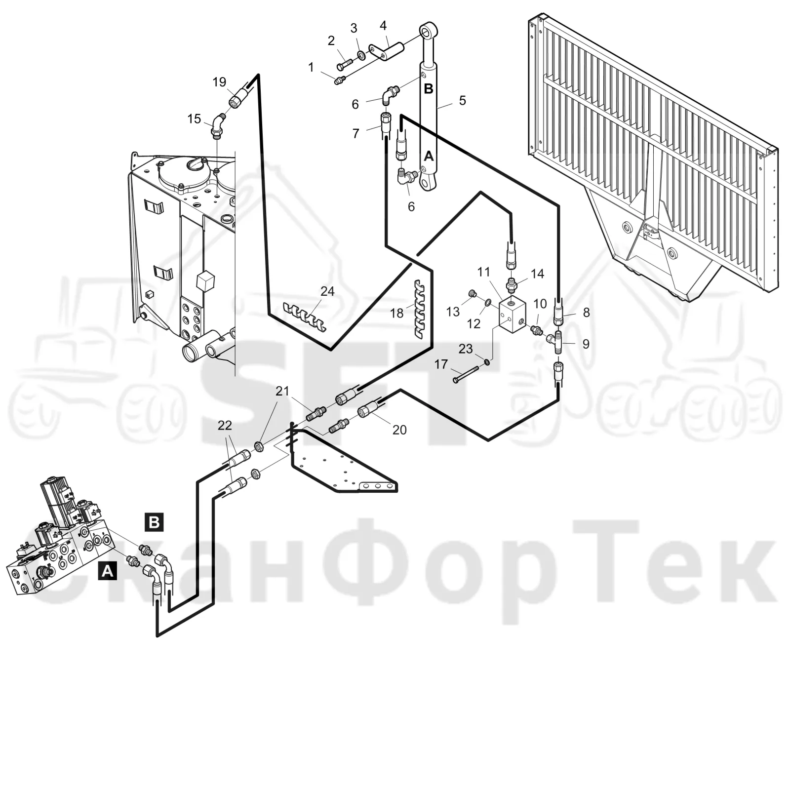 Схема: Gate upper part