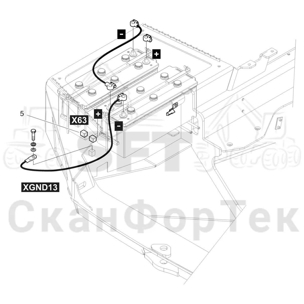 Схема: Комплект электрооборудования аккумуляторной батареи