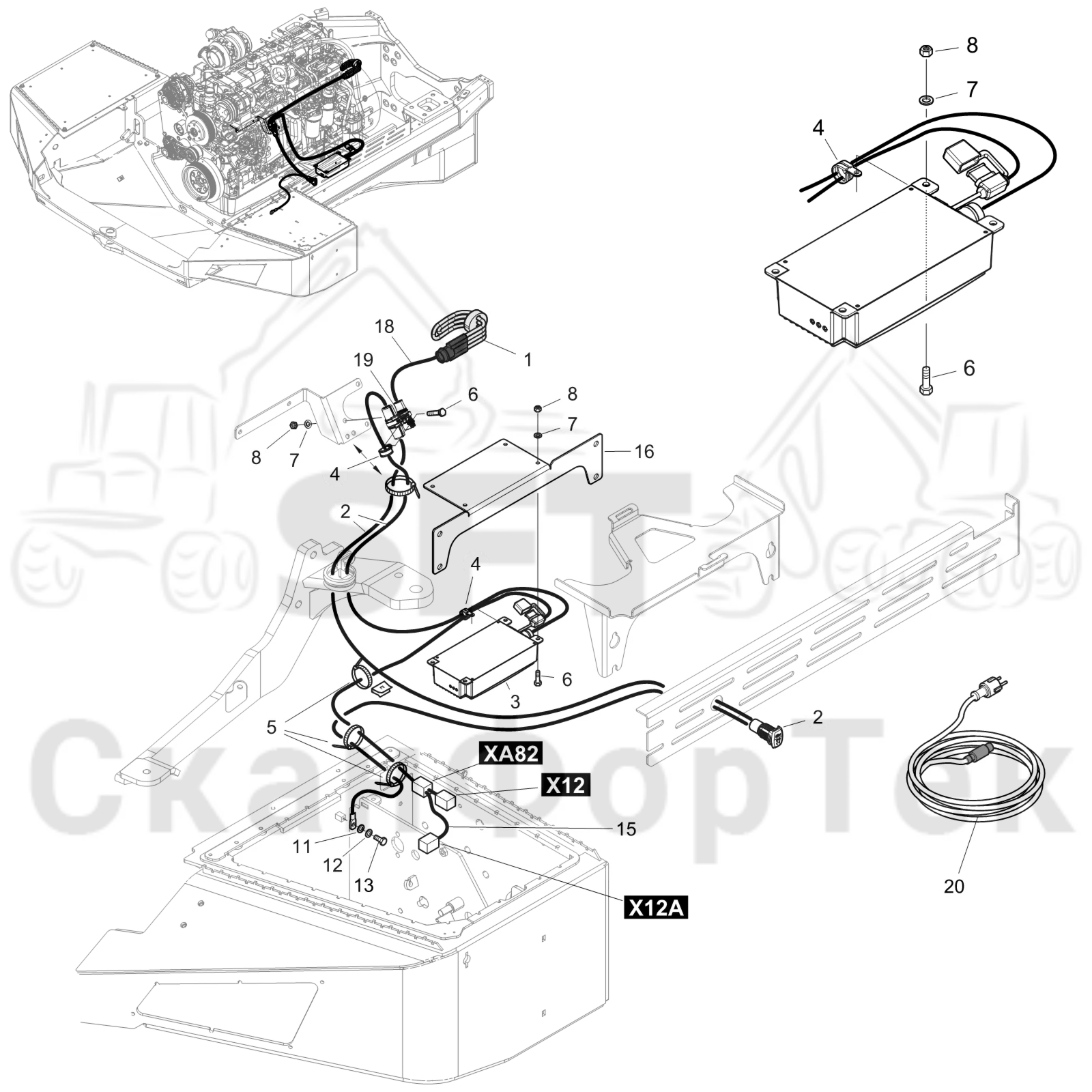 Схема: Подогреватель двигателя/электрический 8550022244-
