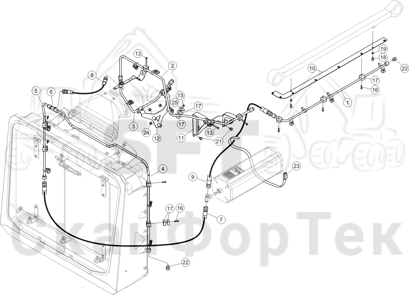 Схема: Трубопровод пожаротушения Comfort Ride Stage 5,​ 8950022512-