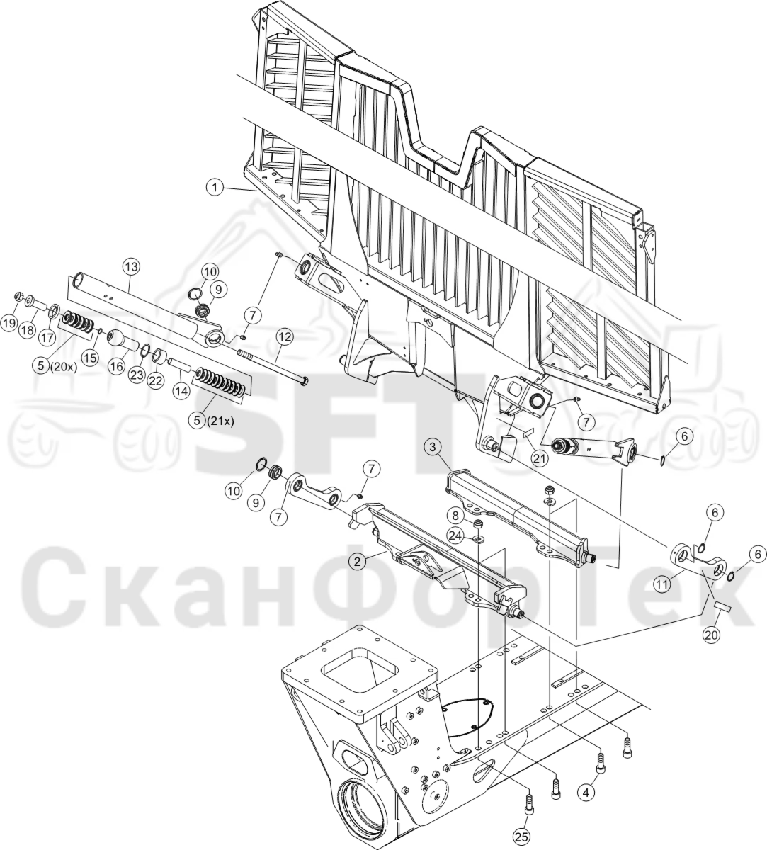 Схема: Заслонка, фиксированная FlexGate Узкий 8550033311-