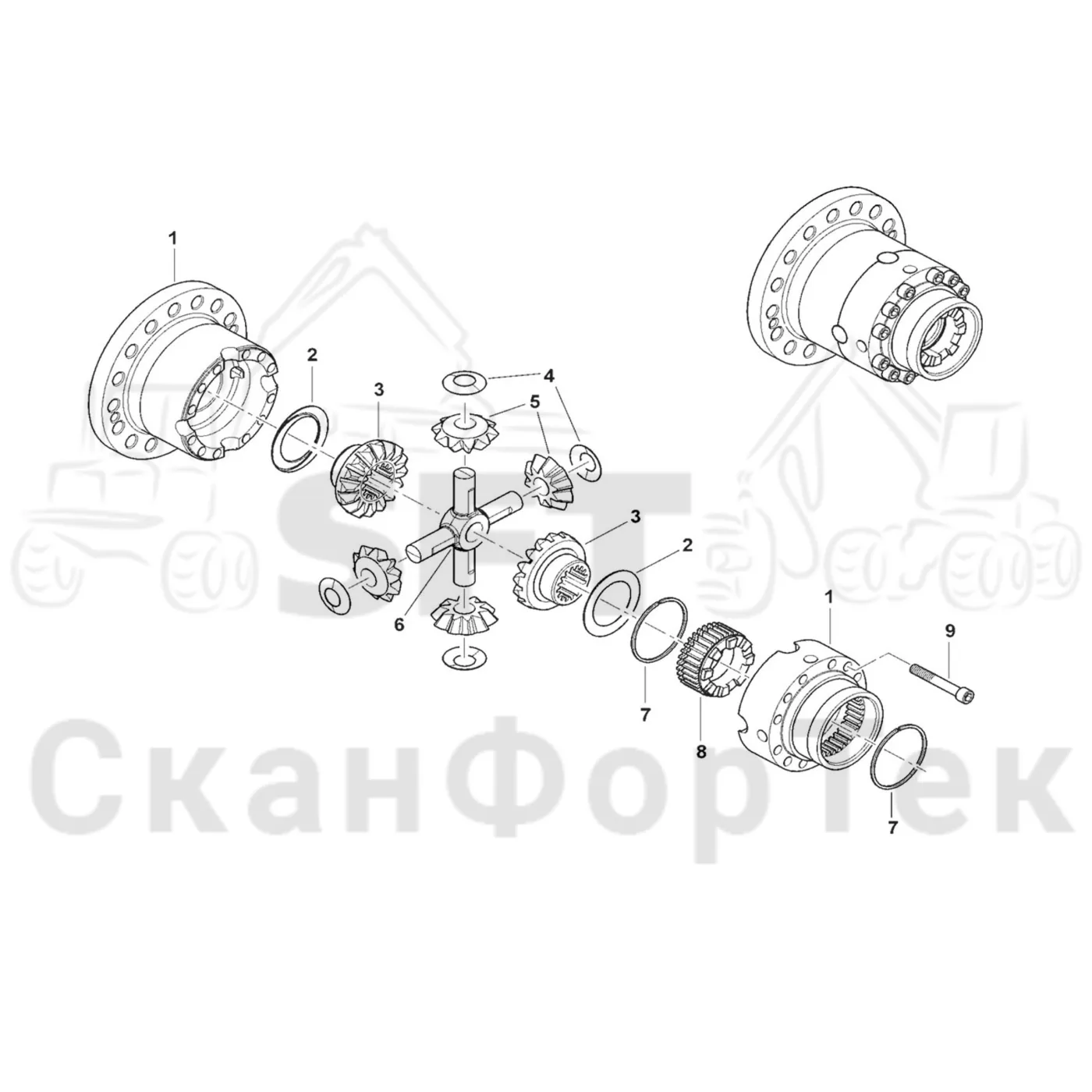 Схема: Картер дифференциала