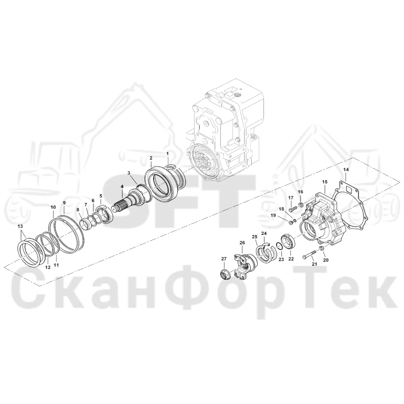 Схема: Комплект шестерен входного вала