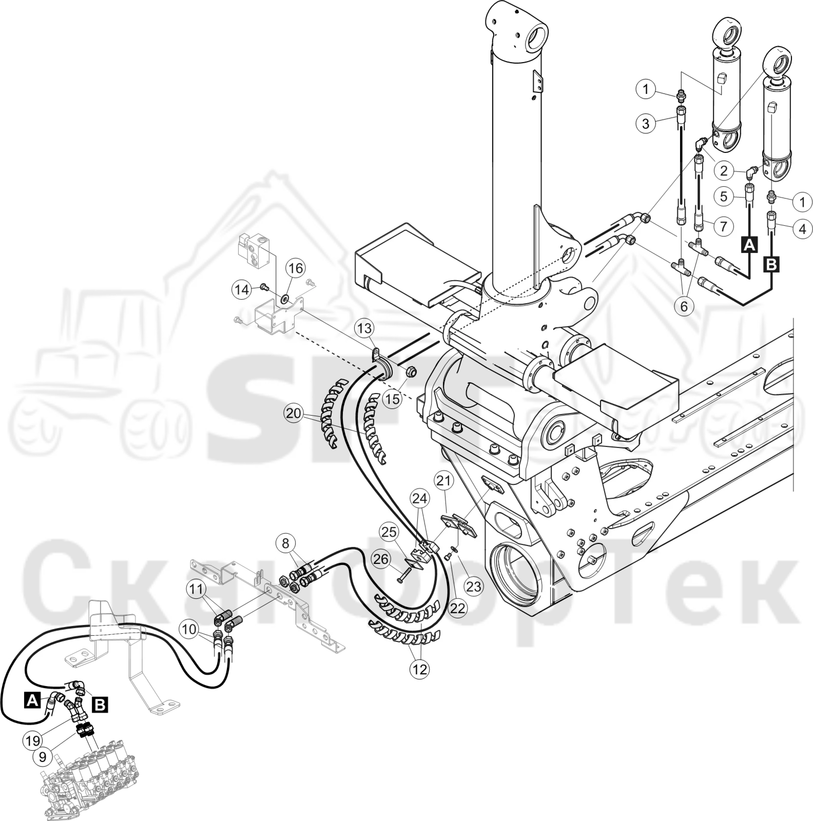 Схема: Подвод шланга SmartFlow
