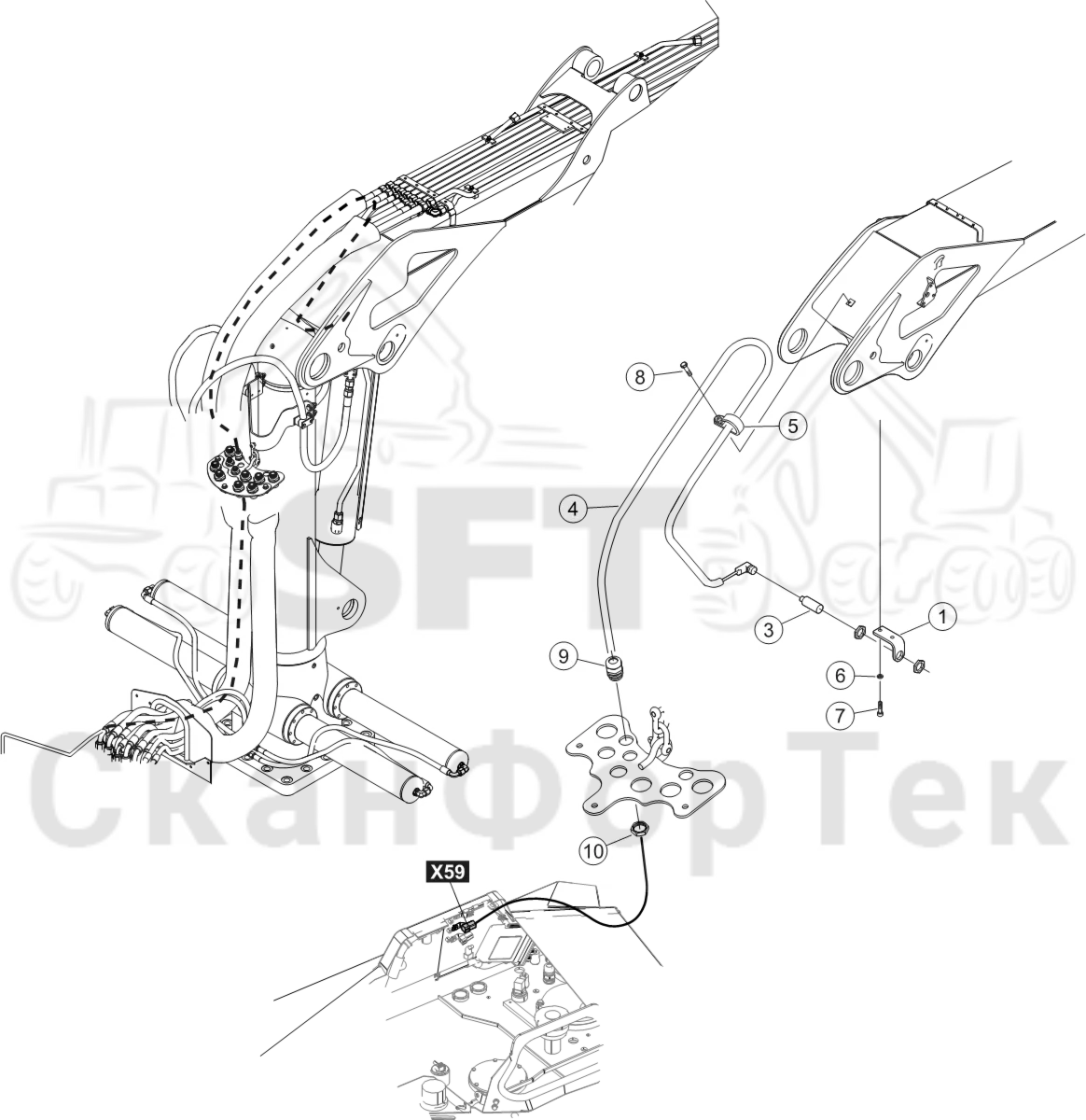 Схема: Демпфер подъемного крана Комплект электрооборудования, Австралия
