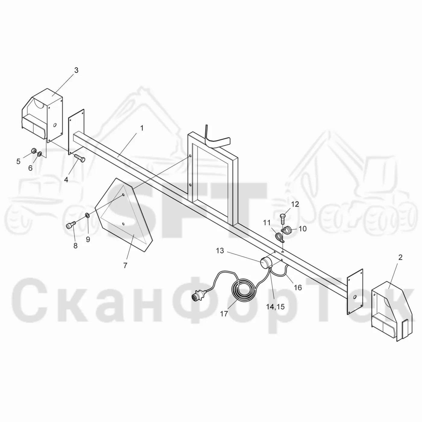 Схема: Узел задних фонарей