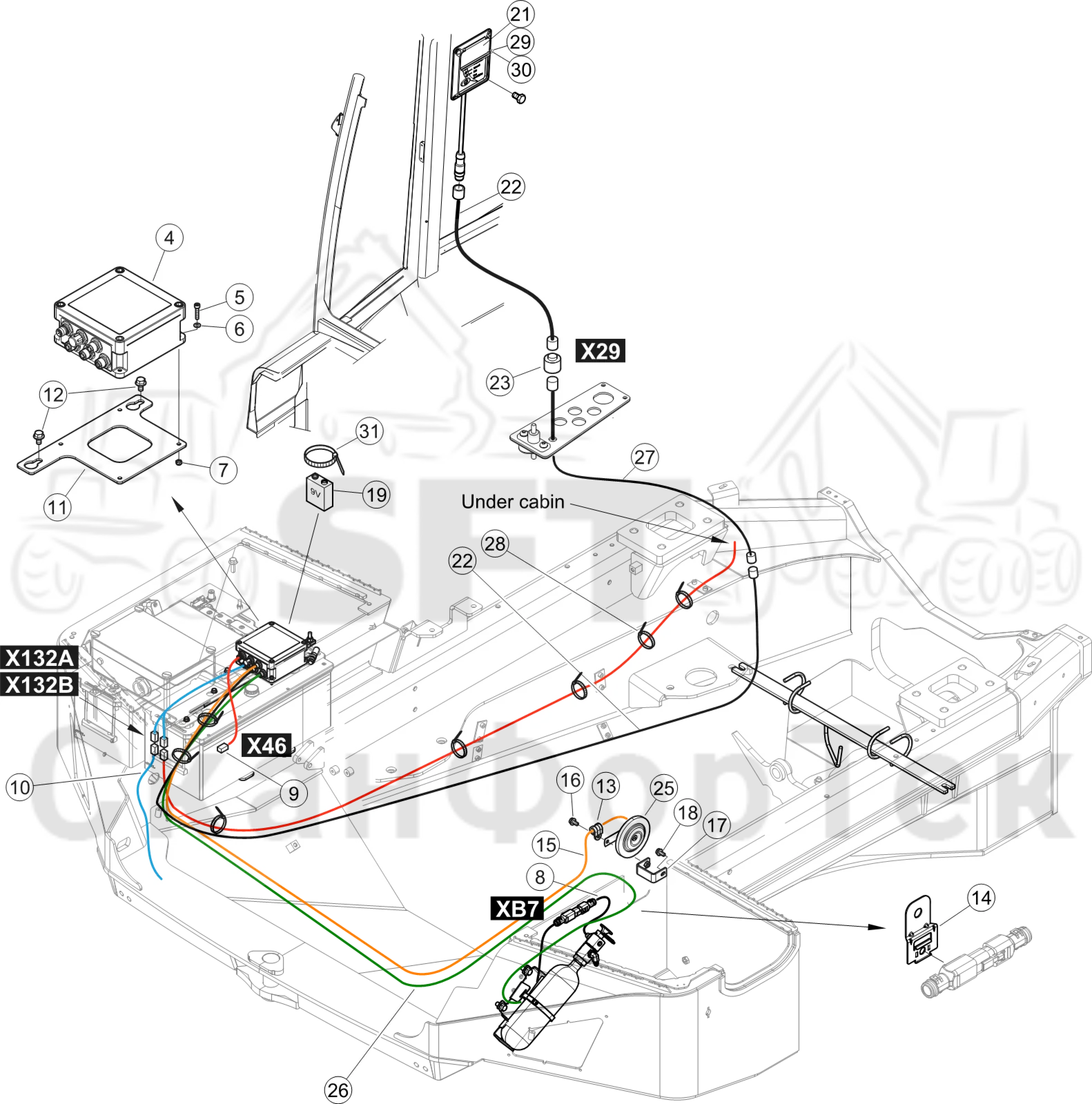 Схема: Комплект электрооборудования пожаротушения Comfort Ride