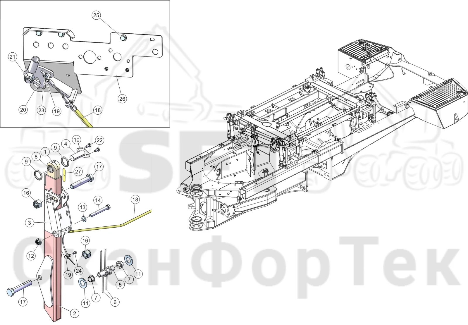 Схема: Стопорный рычаг 6WD