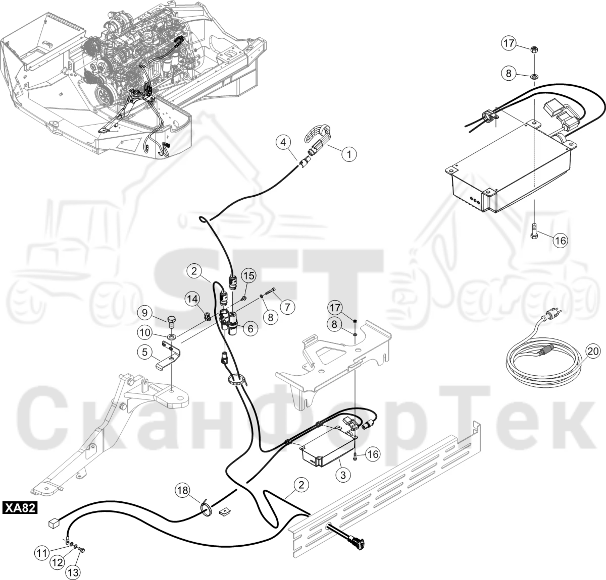 Схема: Подогреватель двигателя/электрический