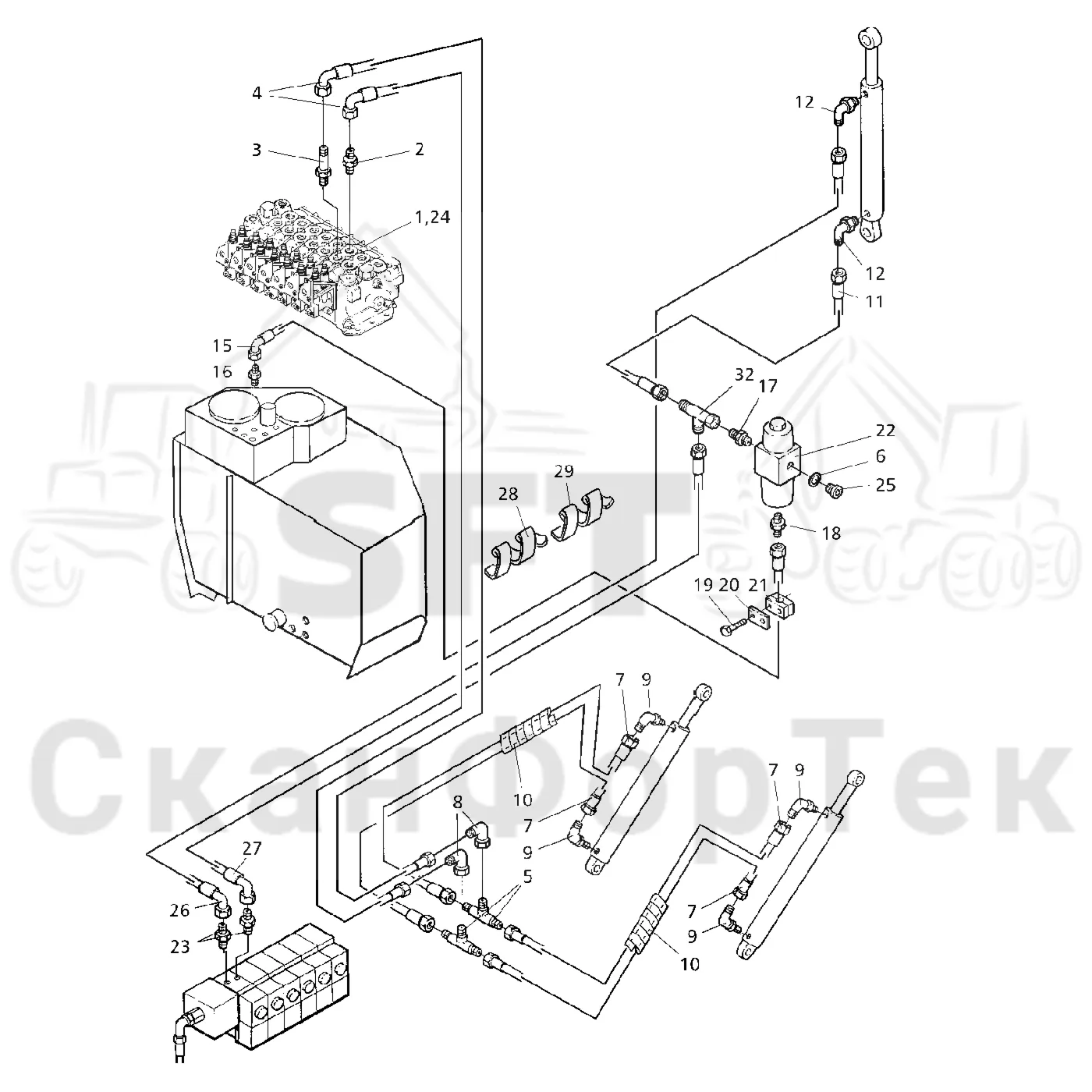 Схема: Gate expanding hydraulics
