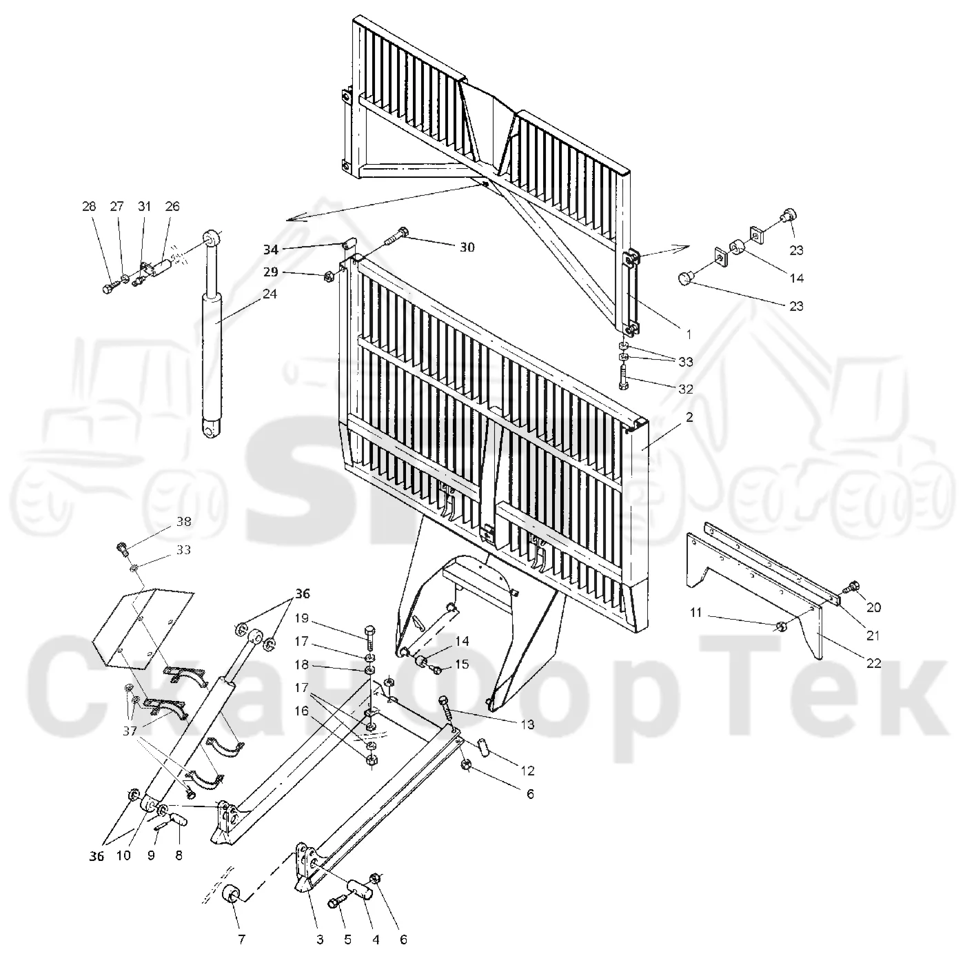 Схема: Gate hydraulic expanding