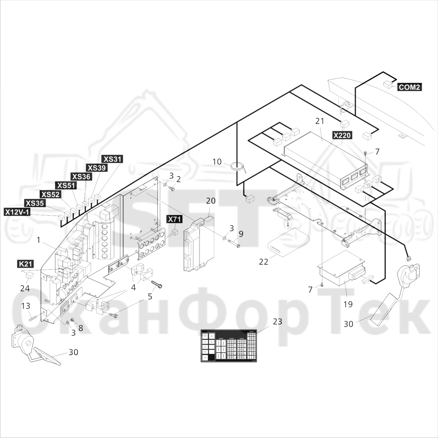 Схема: Комплект электрооборудования кабины  311451-