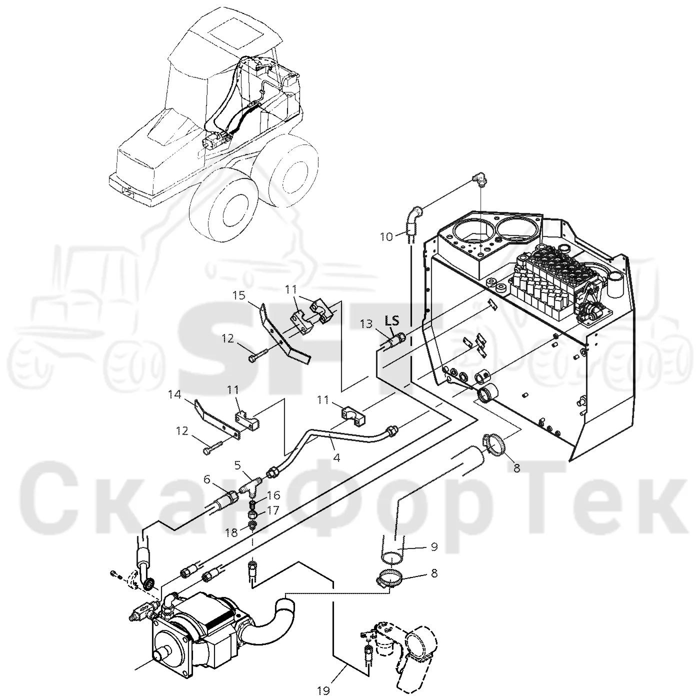 Схема: Подвод шланга 145cc -210904