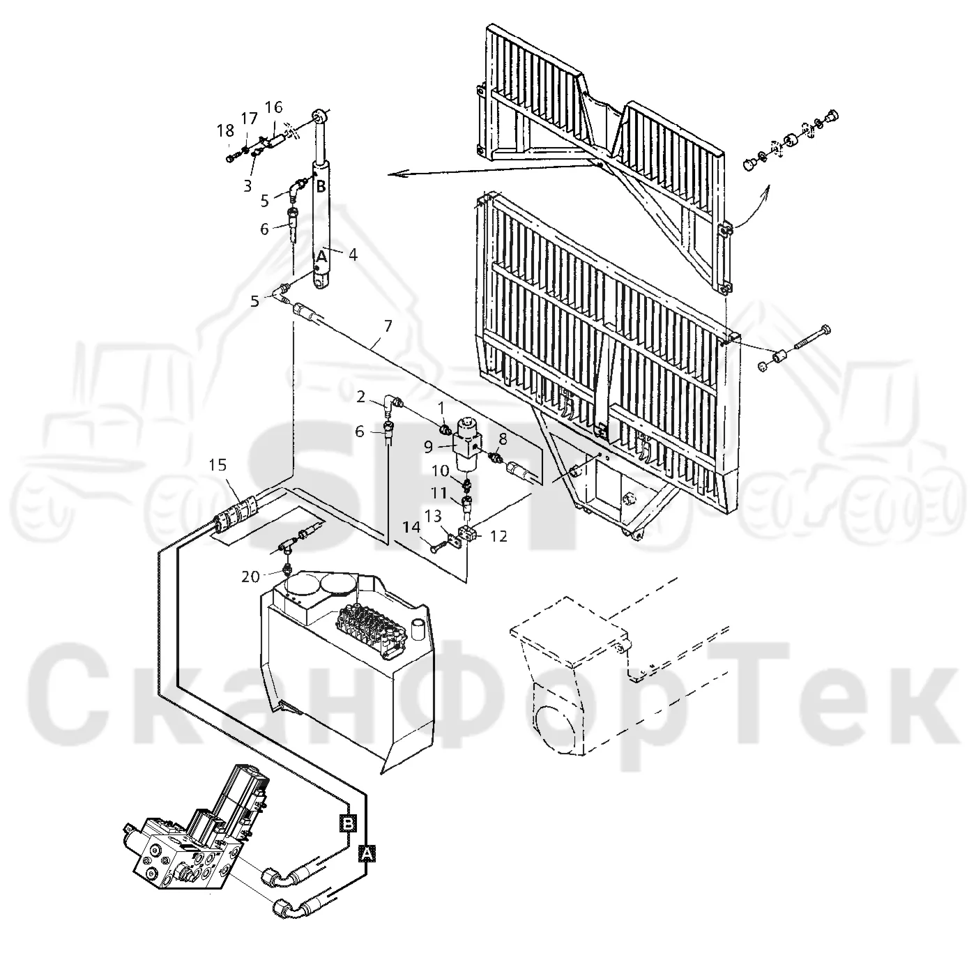 Схема: Gate upper part