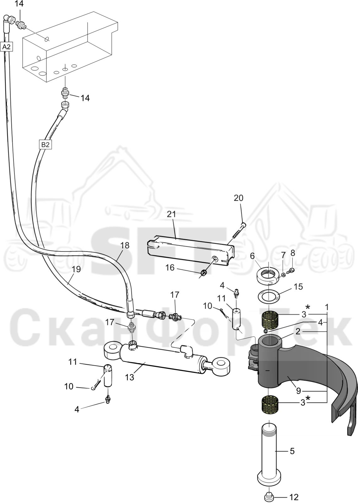Схема: Задние сучкорезные ножи, Oкорки