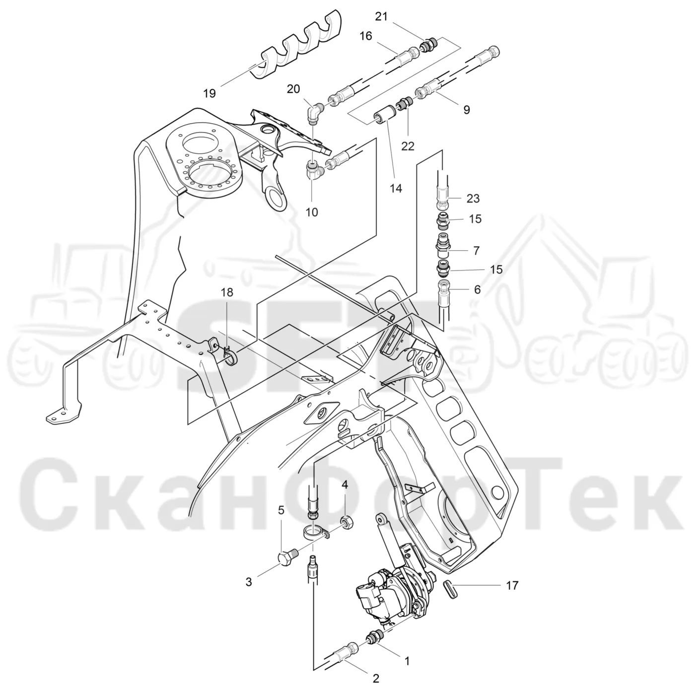 Схема: Корчевка пней CRH22