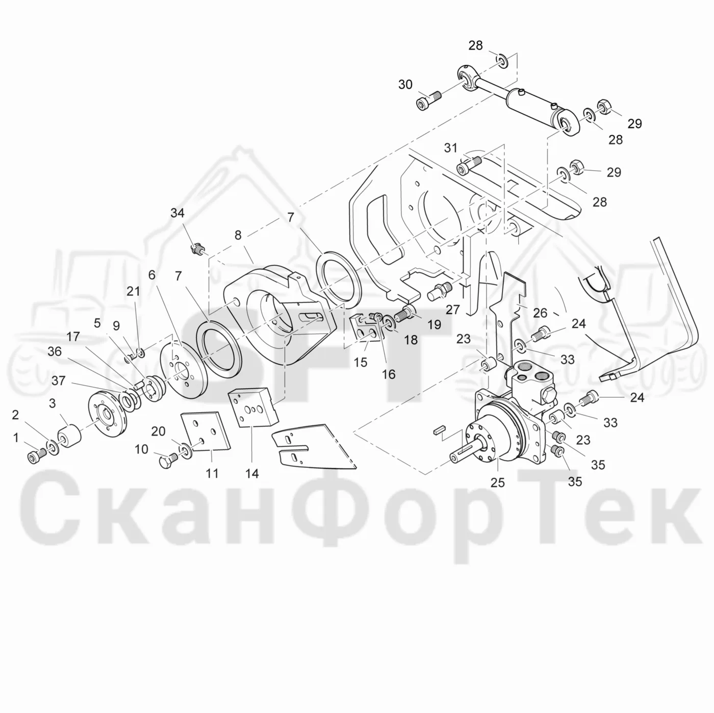Схема: Cutting unit topsaw