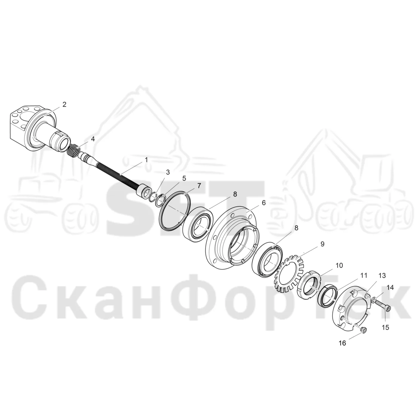 Схема: Корпус подшипника 3650001361-