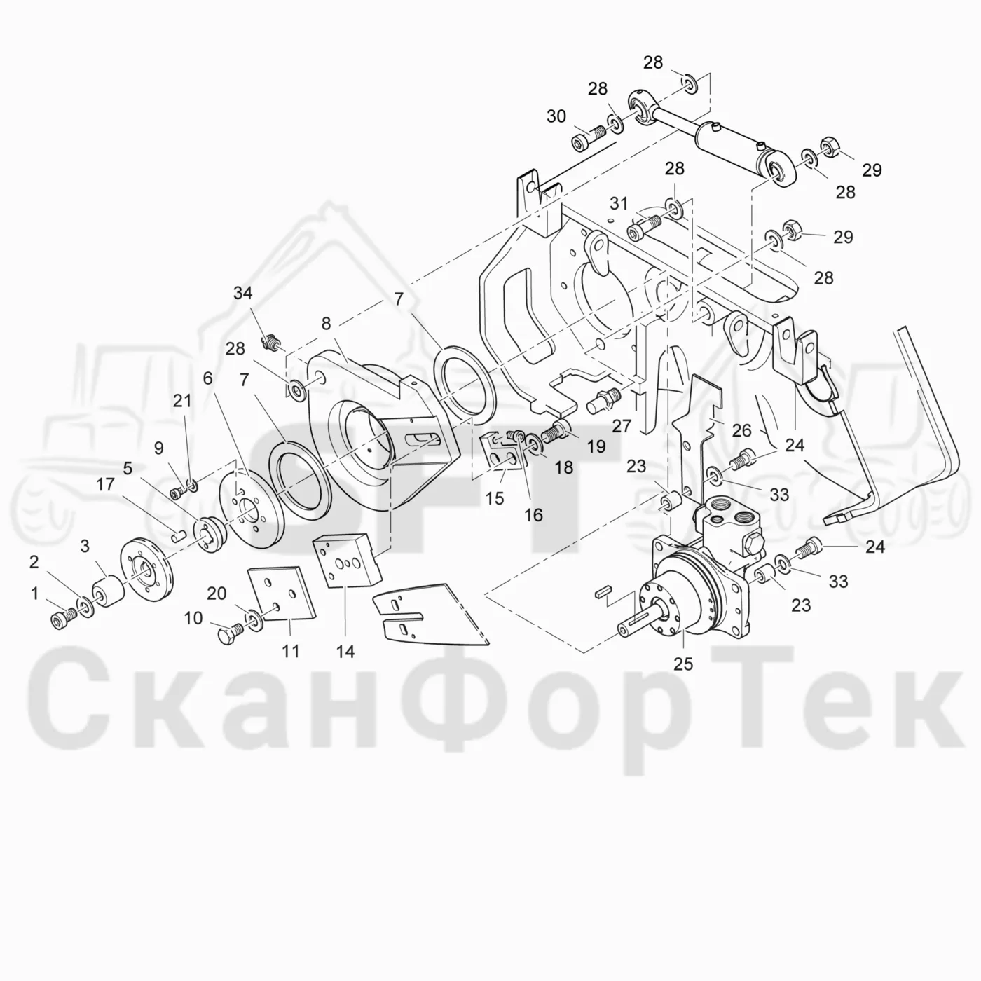 Схема: Cutting unit topsaw