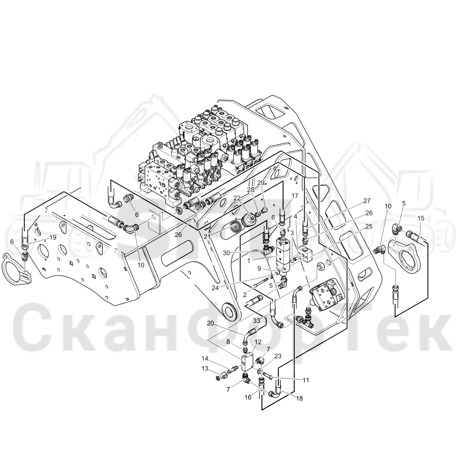 Схема: Chain lubrication hydraulic topsaw