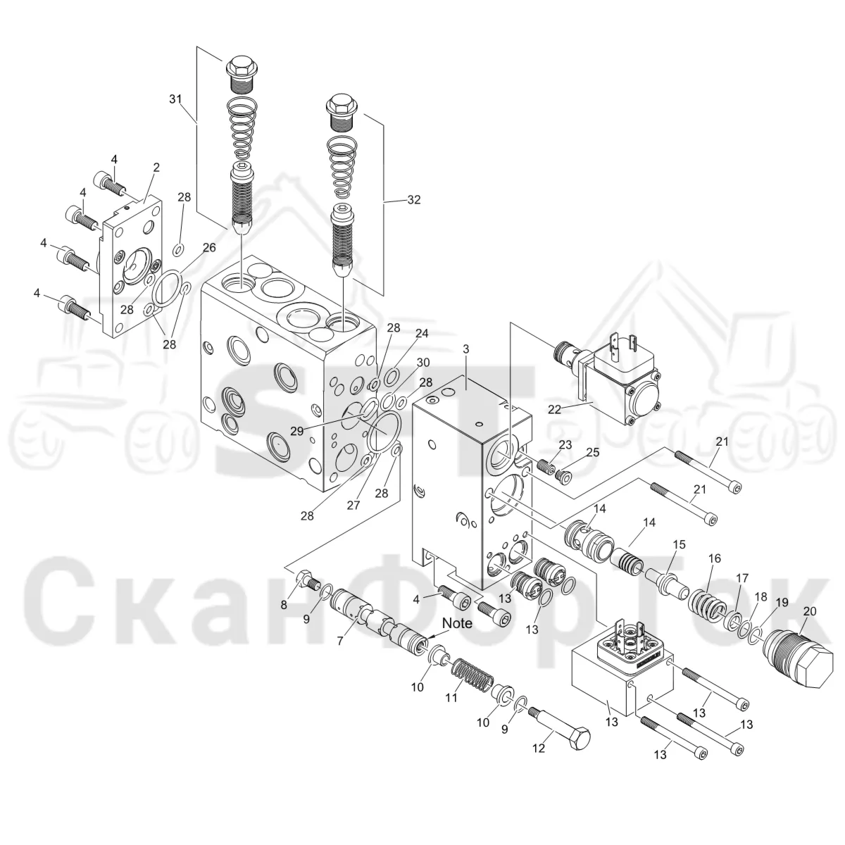 Схема: Клапан. Задние сучкорезные ножи 3701002757-