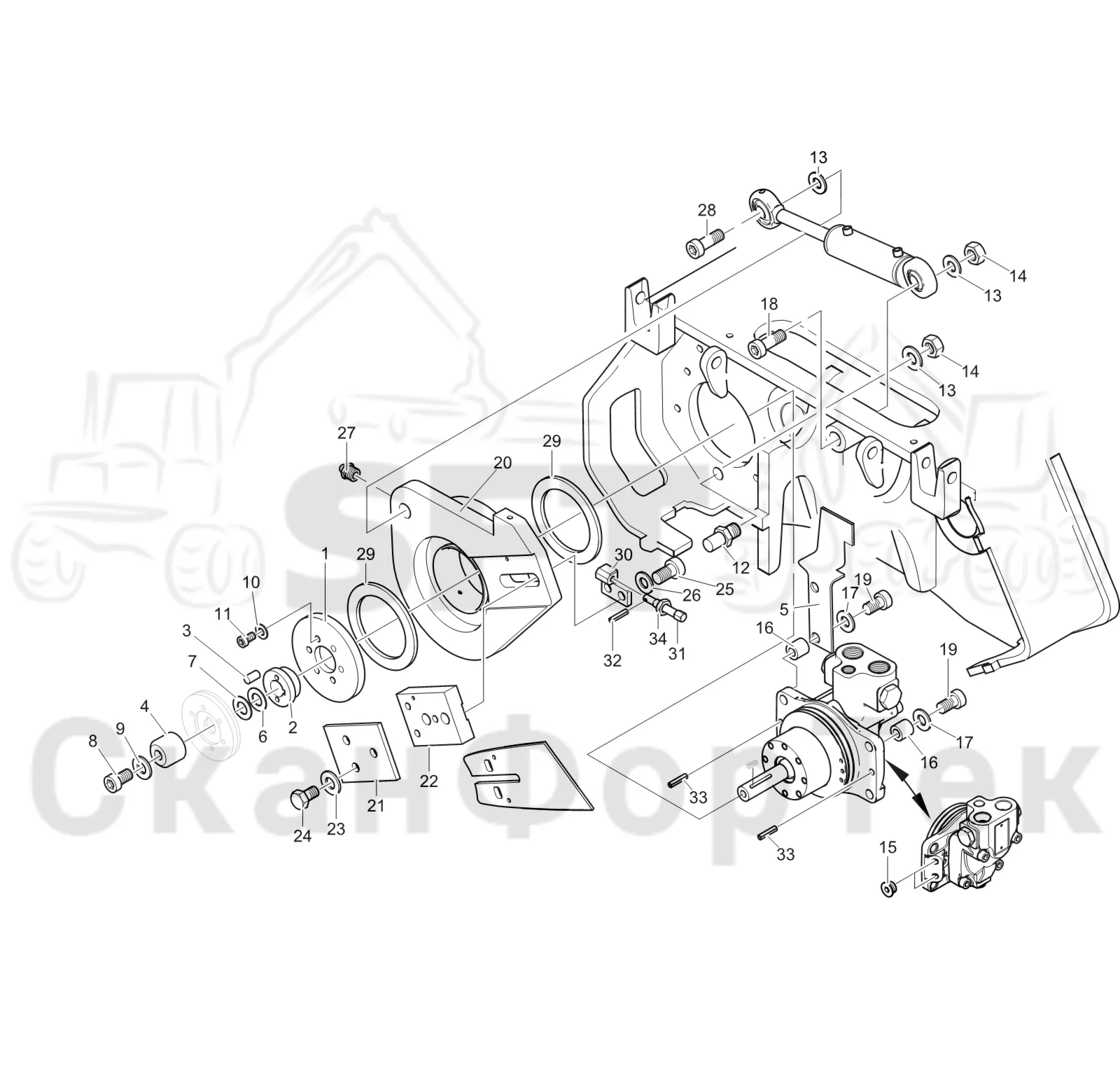 Схема: Cutting unit topsaw