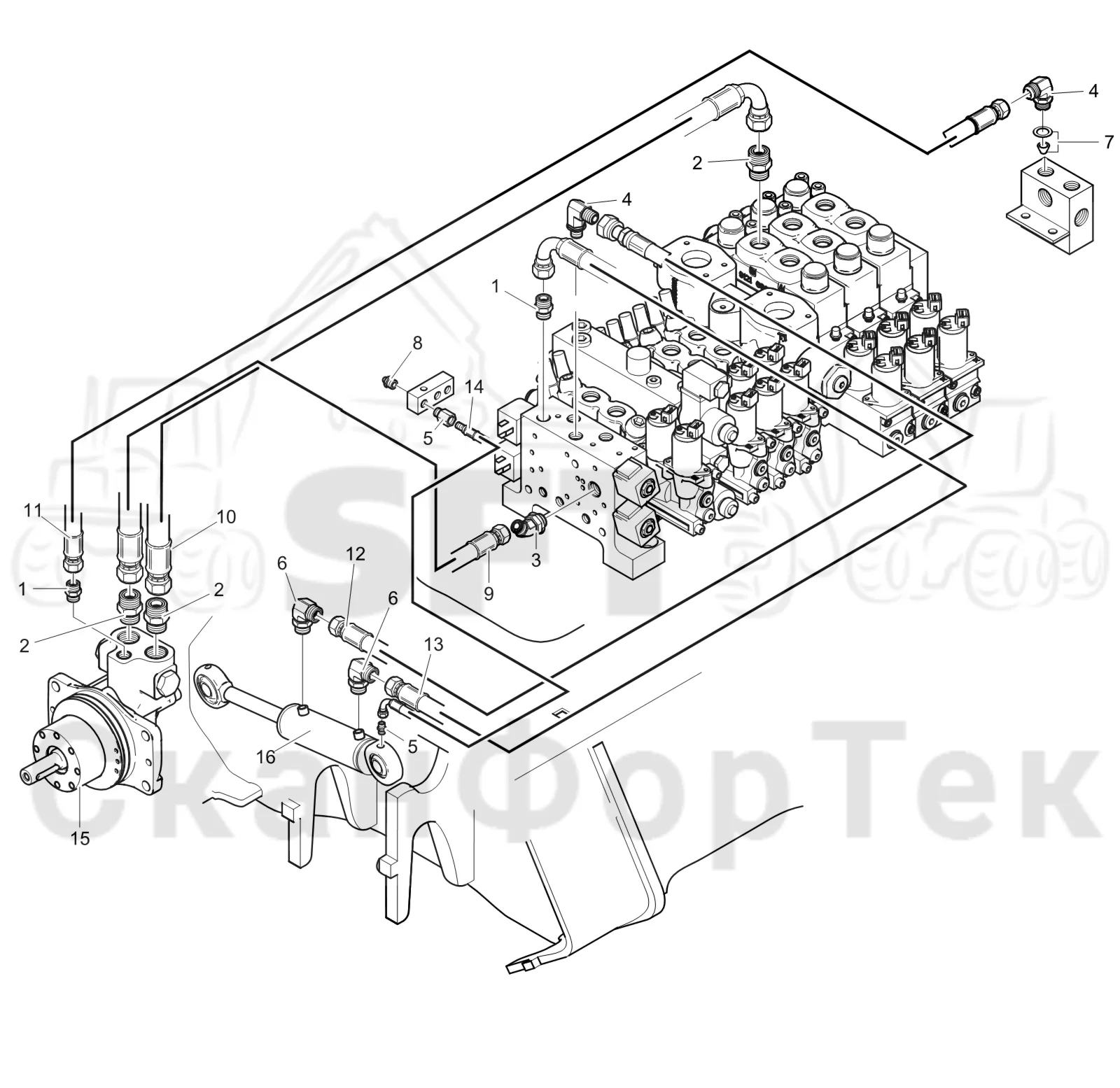 Схема: Cutting unit topsaw