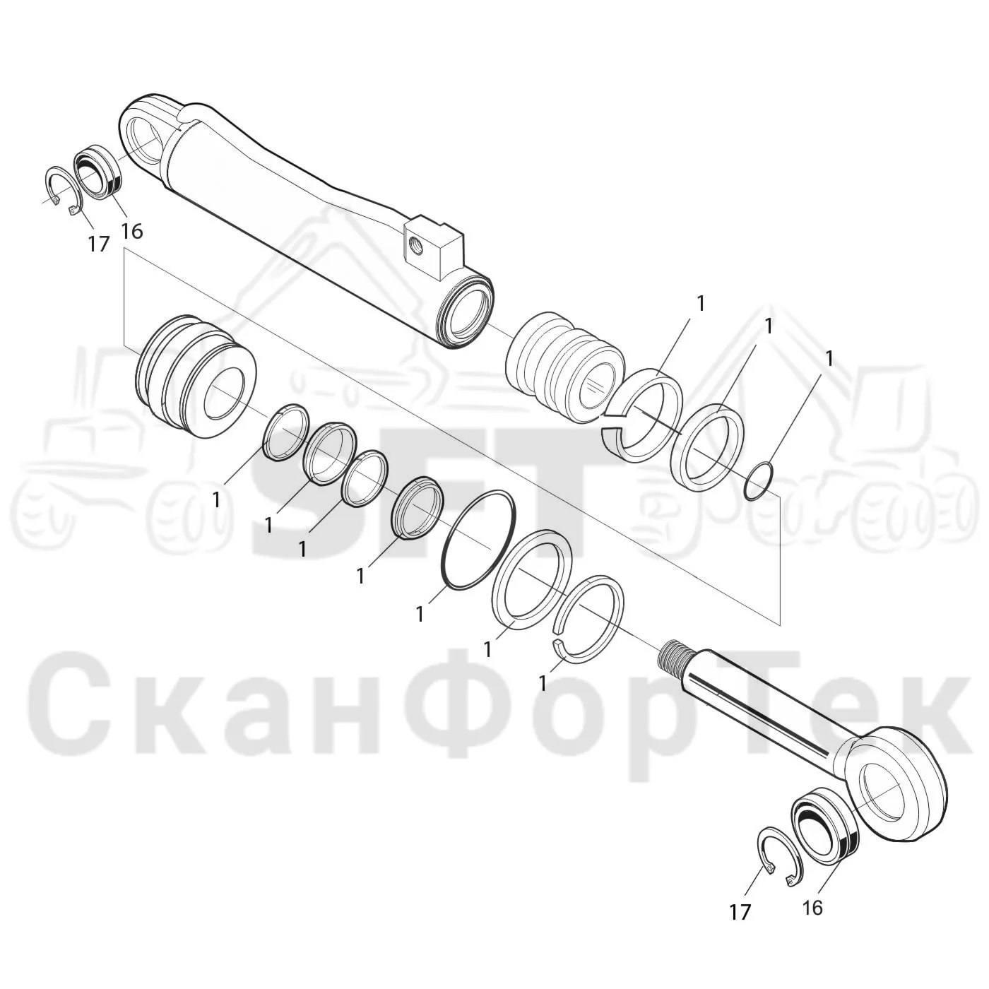 Схема: Запасные части цилиндра
