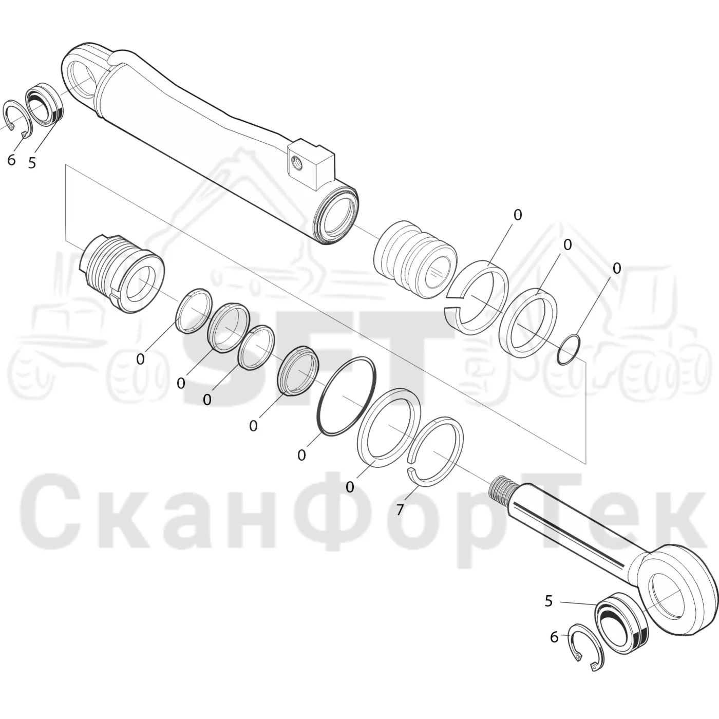 Схема: Запасные части цилиндра 3701002400-
