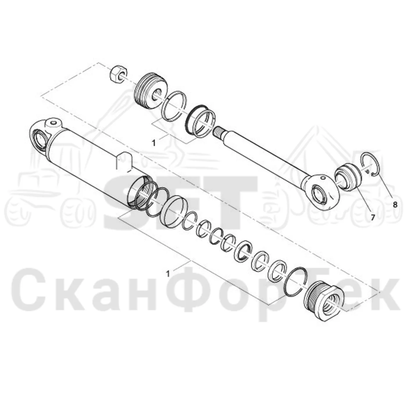 Схема: Запасные части цилиндра