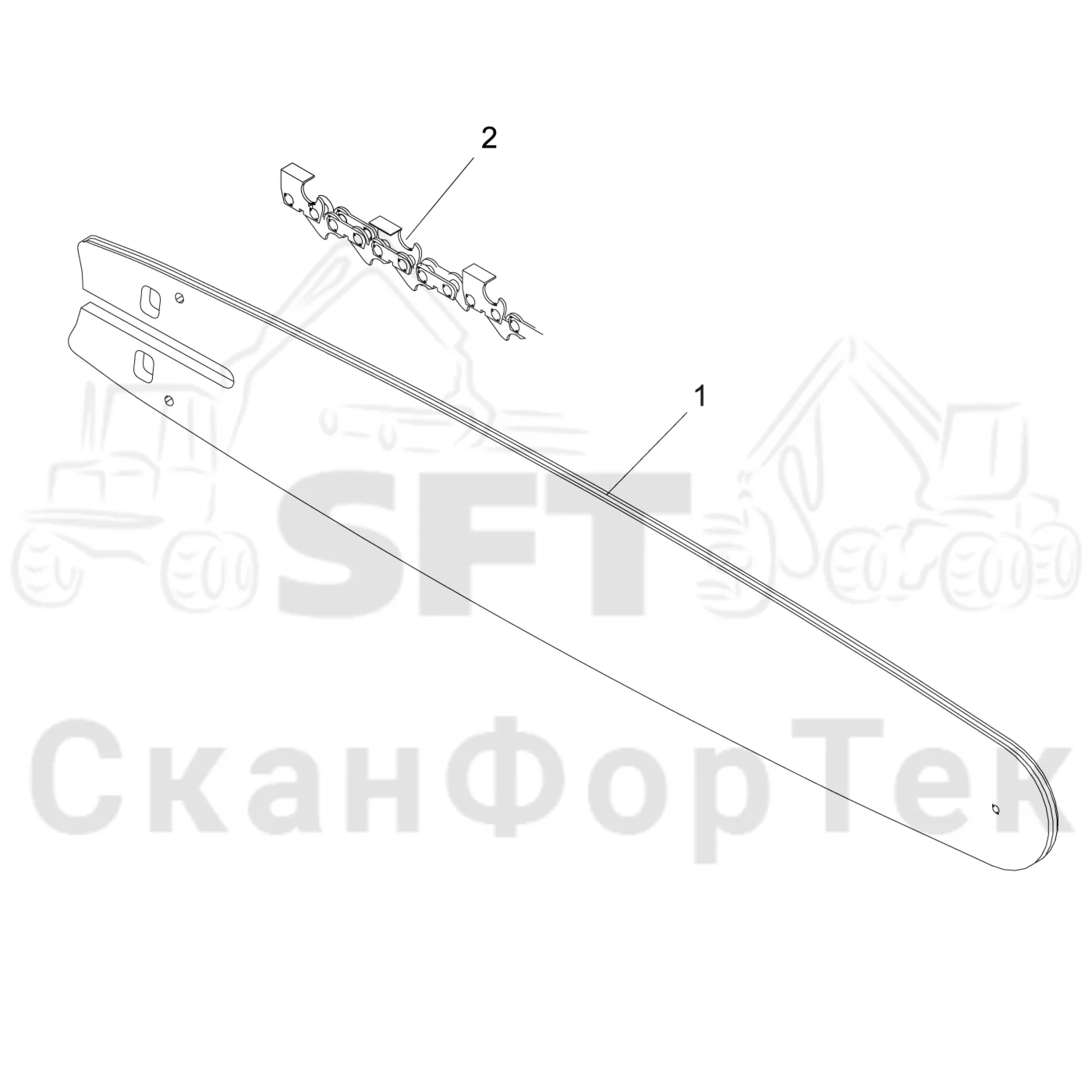Схема: Стержень пилы 60 cm