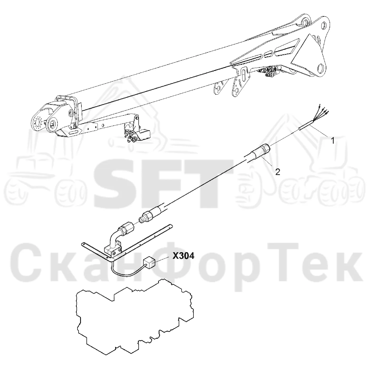 Схема: Гидравлическое оборудование головки подъемного крана CRH 18 Комплект электрооборудования Габота с несколькими деЂевьями