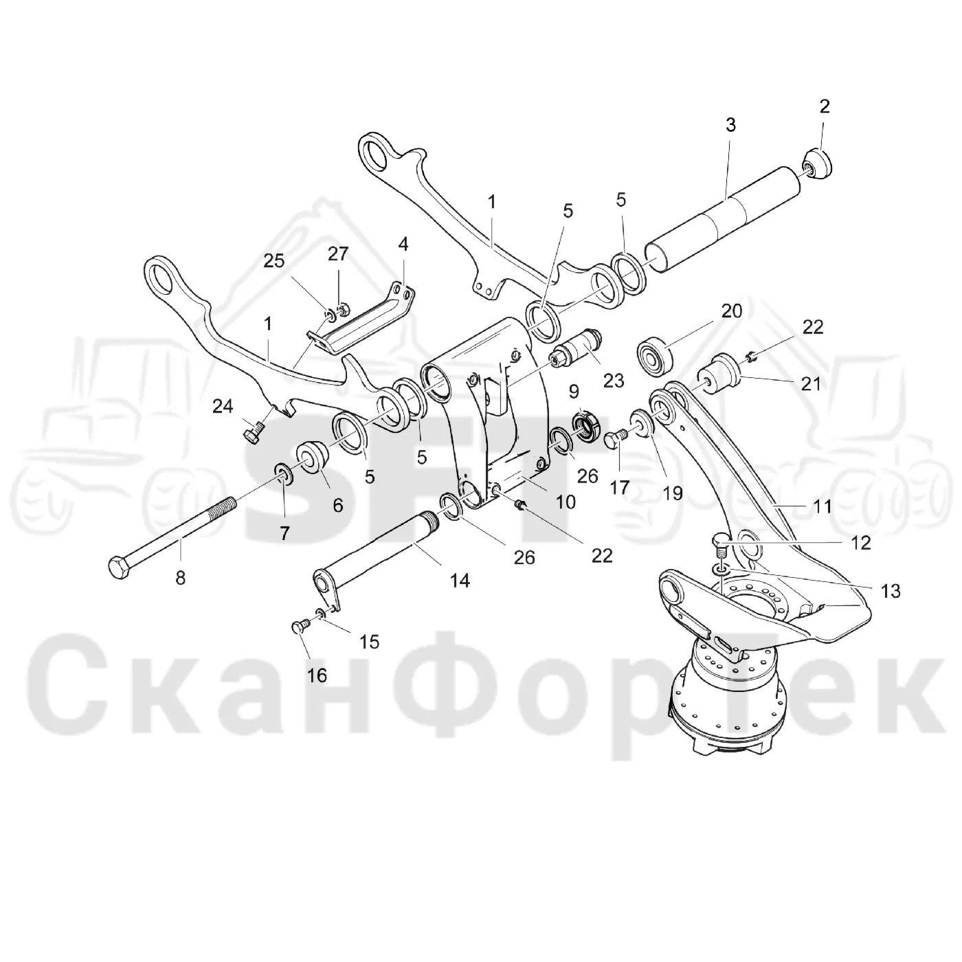 Схема: шасси подающего ролика