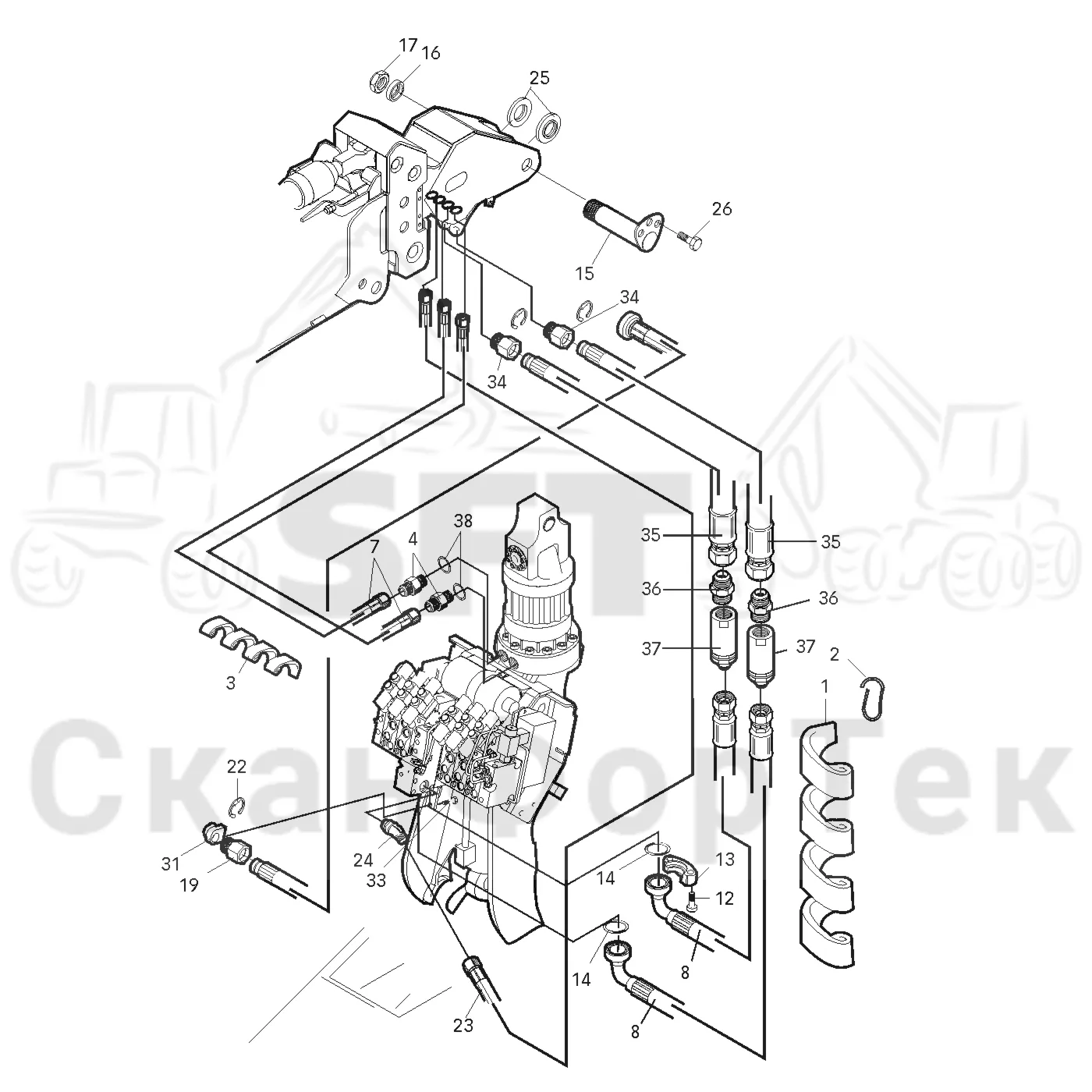 Схема: Crane head, 1600-1450 10570-