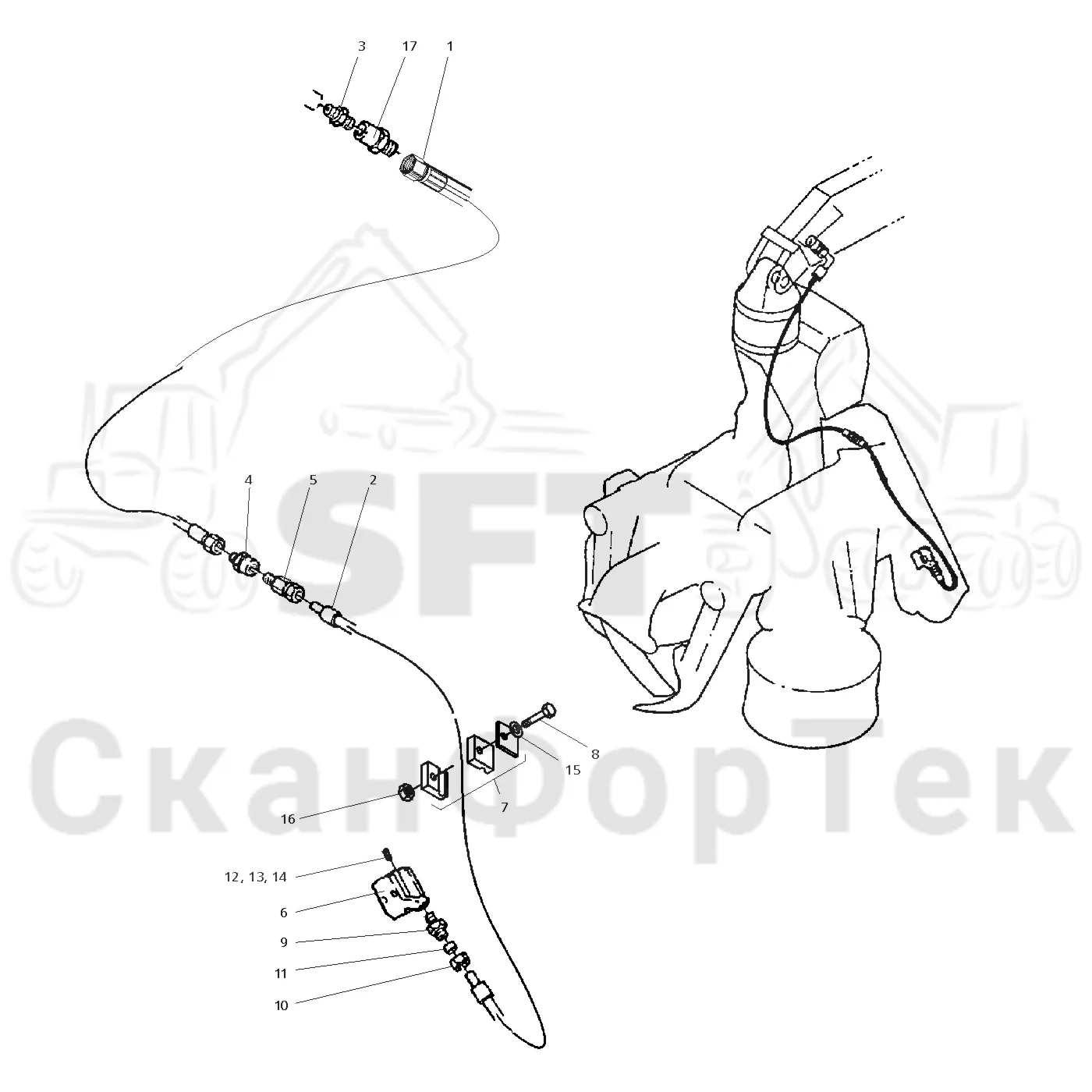 Схема: Оборудование для корчевки пней CRH